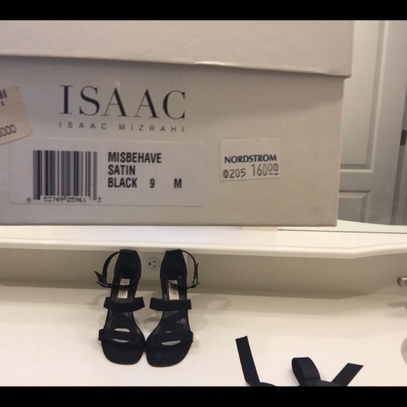 Isaac Mizrahi Black Satin Strappy Sandal - Picture 3 of 3